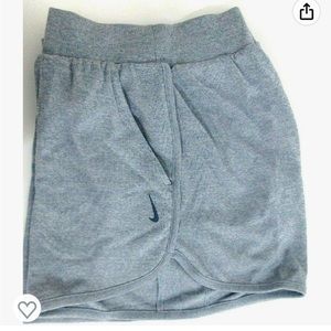 Nike Women's Ribbed Shorts Yoga Blue Strips w/Pockets